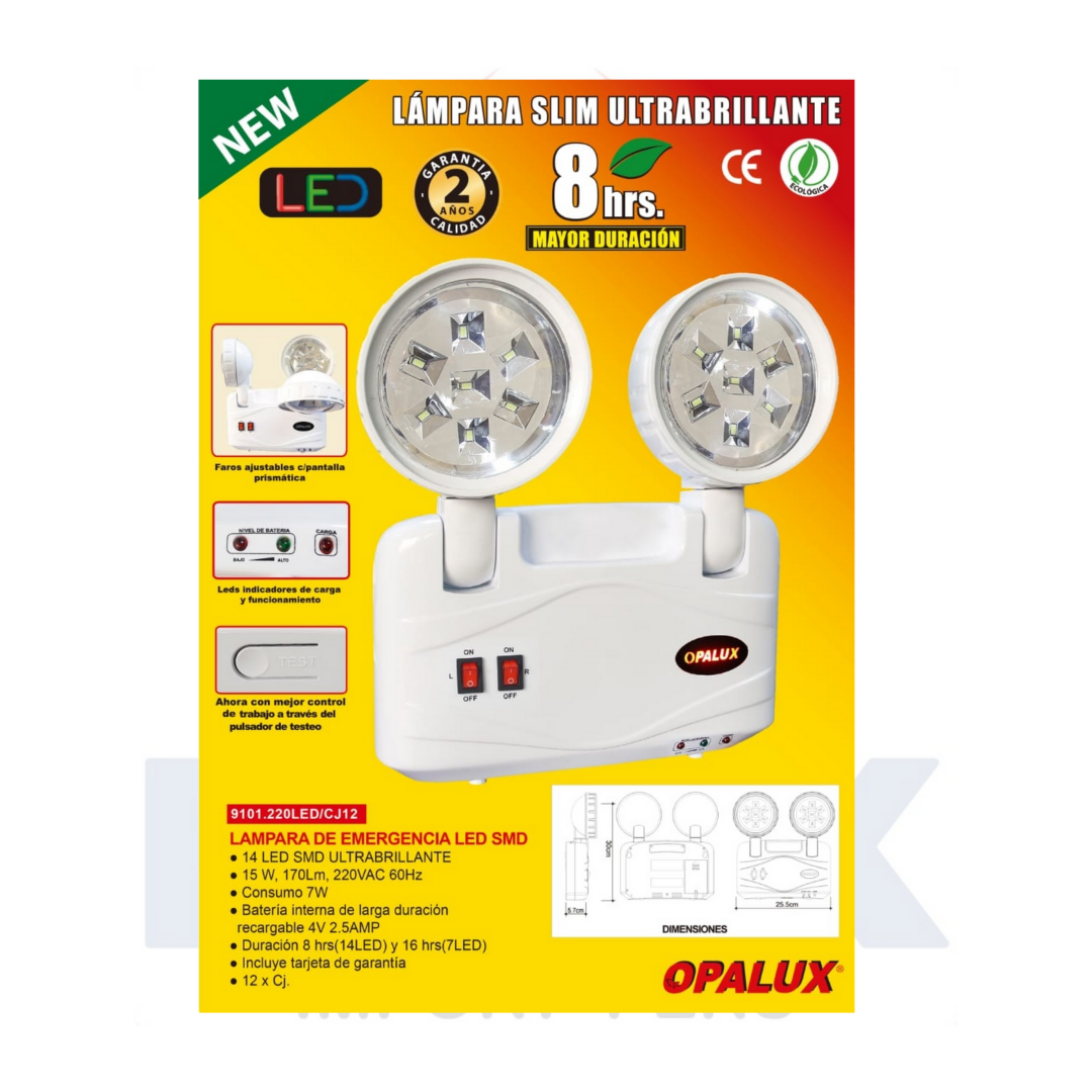 Lámpara de Emergencia Slim Ultrabrillante Opalux - Imagen 6