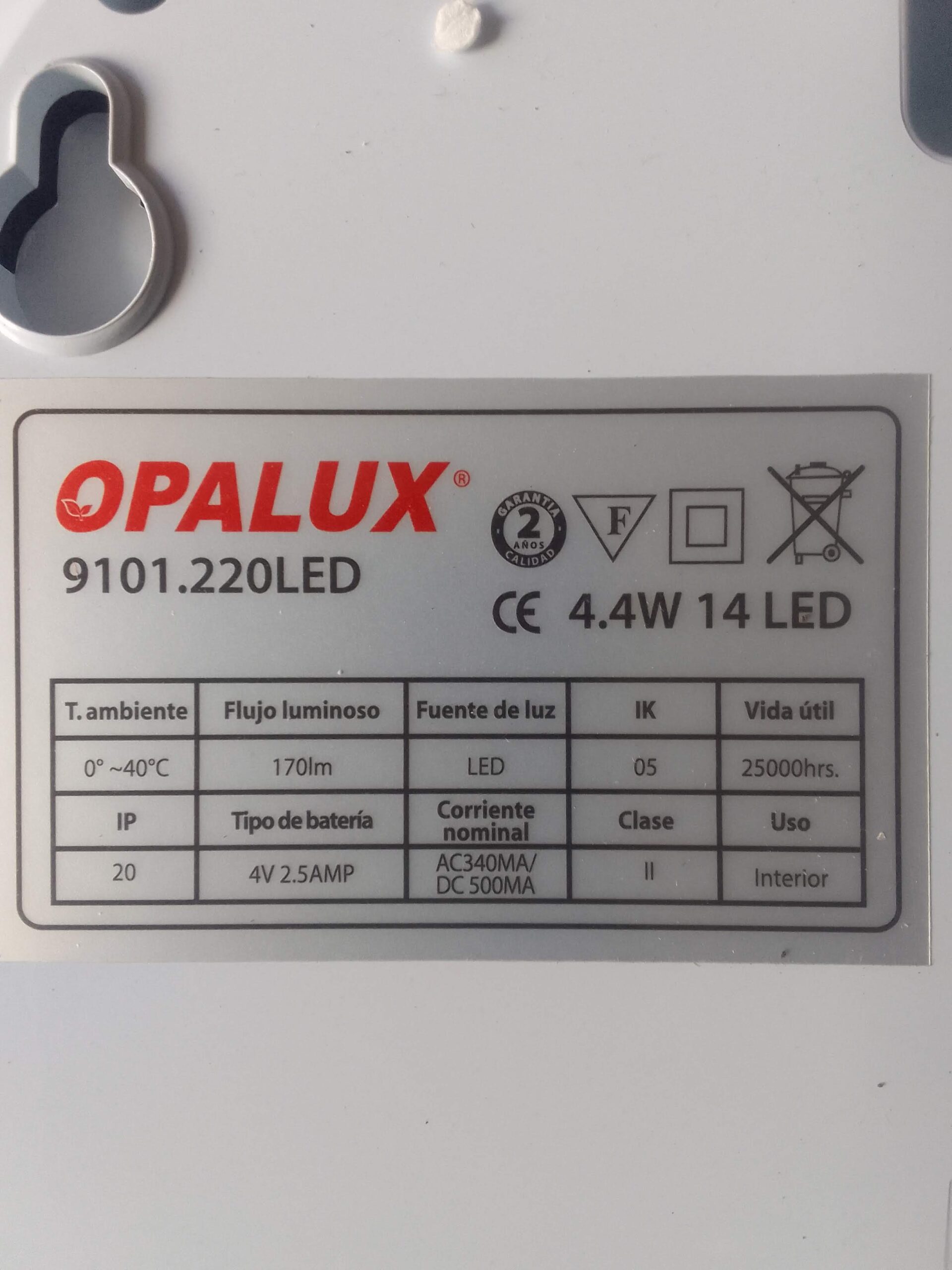Lámpara de Emergencia Slim Ultrabrillante Opalux - Imagen 5