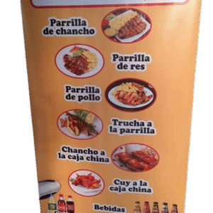 Banner Publicitario 150x80cm con Tubos de Plástico y Cuerda