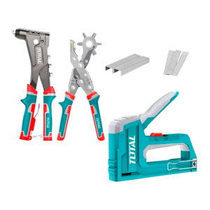 Total Set De Fijación 3 Piezas Remachador+Grapadora+Perforadora
