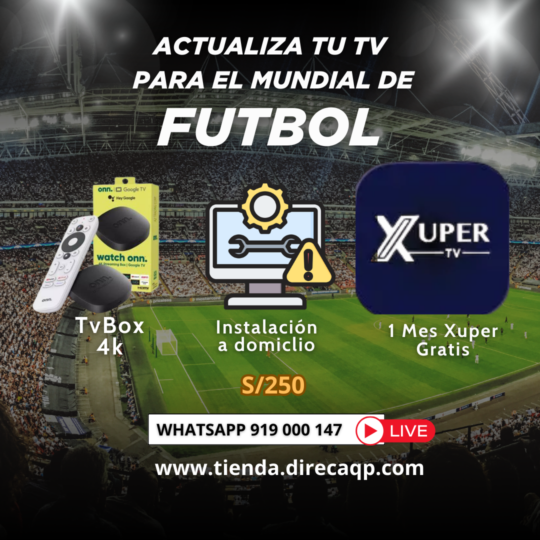 TvBox Watch ONN Google TV 4k + Instalación + 1 Mes Xuper