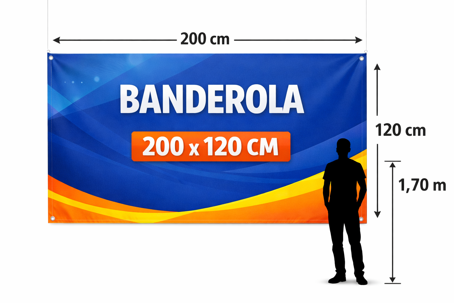 Banderola en Tela Polibrillo 200x120cm